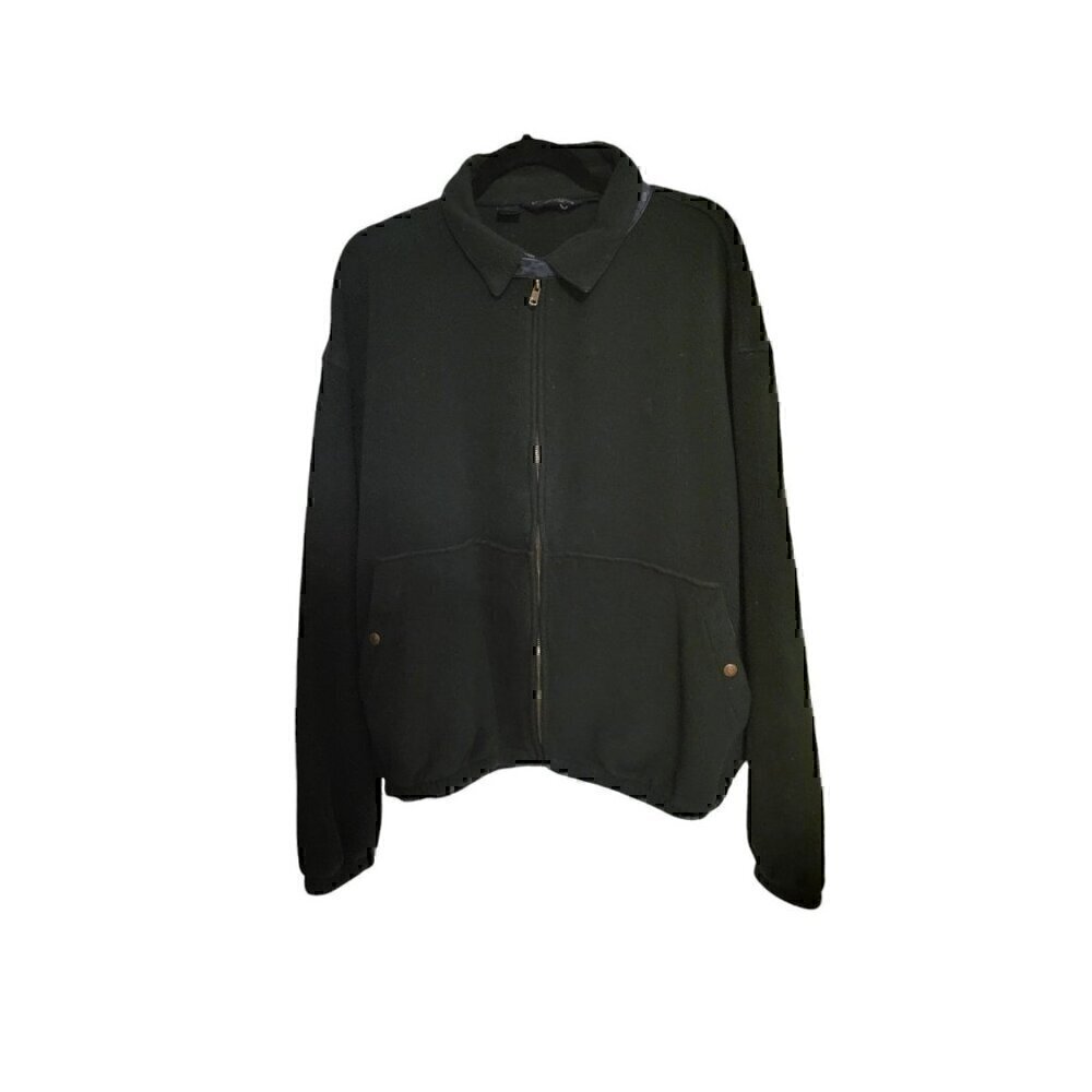 Vintage 90s Polo Ralph Lauren Full Zip Fleece collard Jacket XXL Forest Green